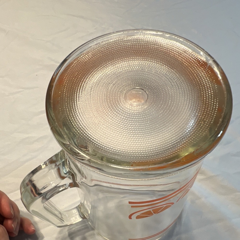 Vintage Clear Glass Pitcher Orange Citrus Slice Stripes Retro Juice Carafe‎ 8in - Picture 3 of 9